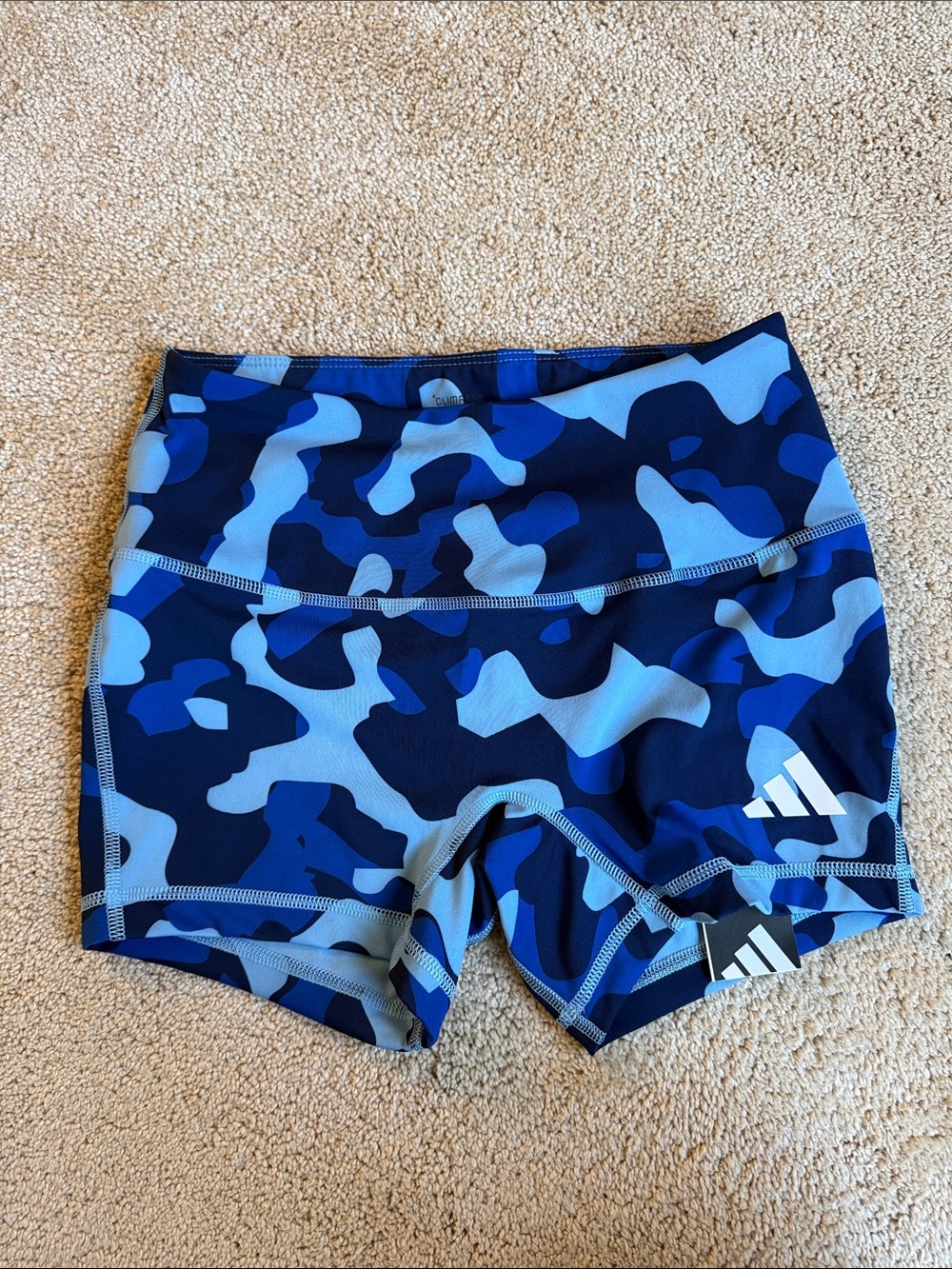 Adidas Women's Blue Camo ClimaCOOL Shorts